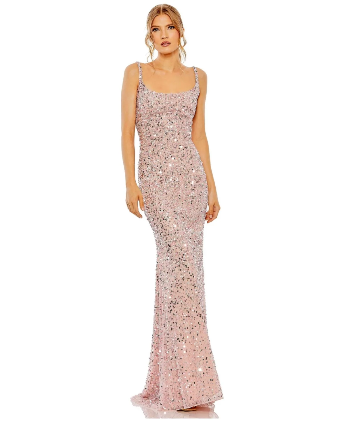 Sequined Low-Back Slip Gown by M.A.C.