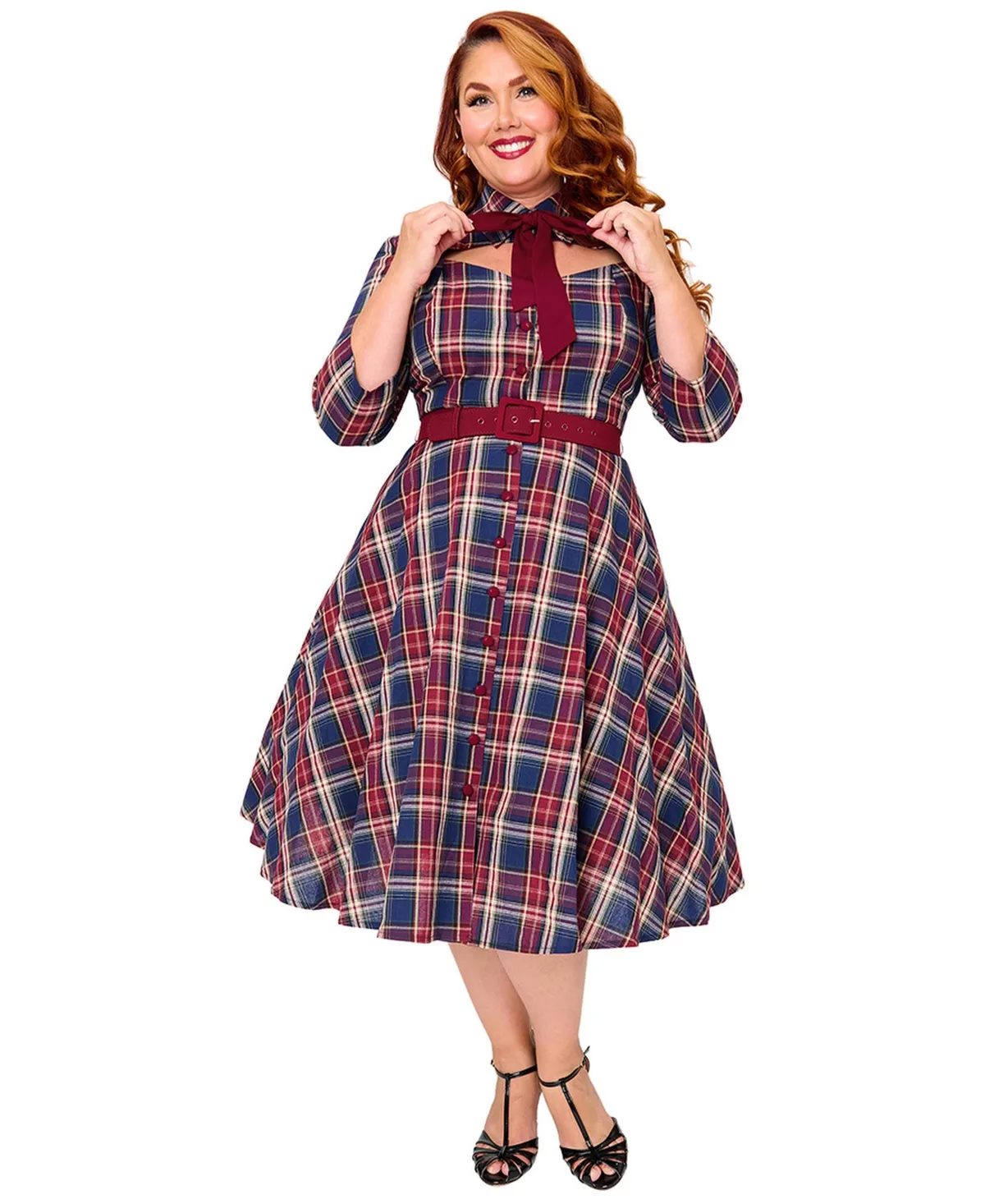 Sweetheart Neck Swing Dress by Unique Vintage