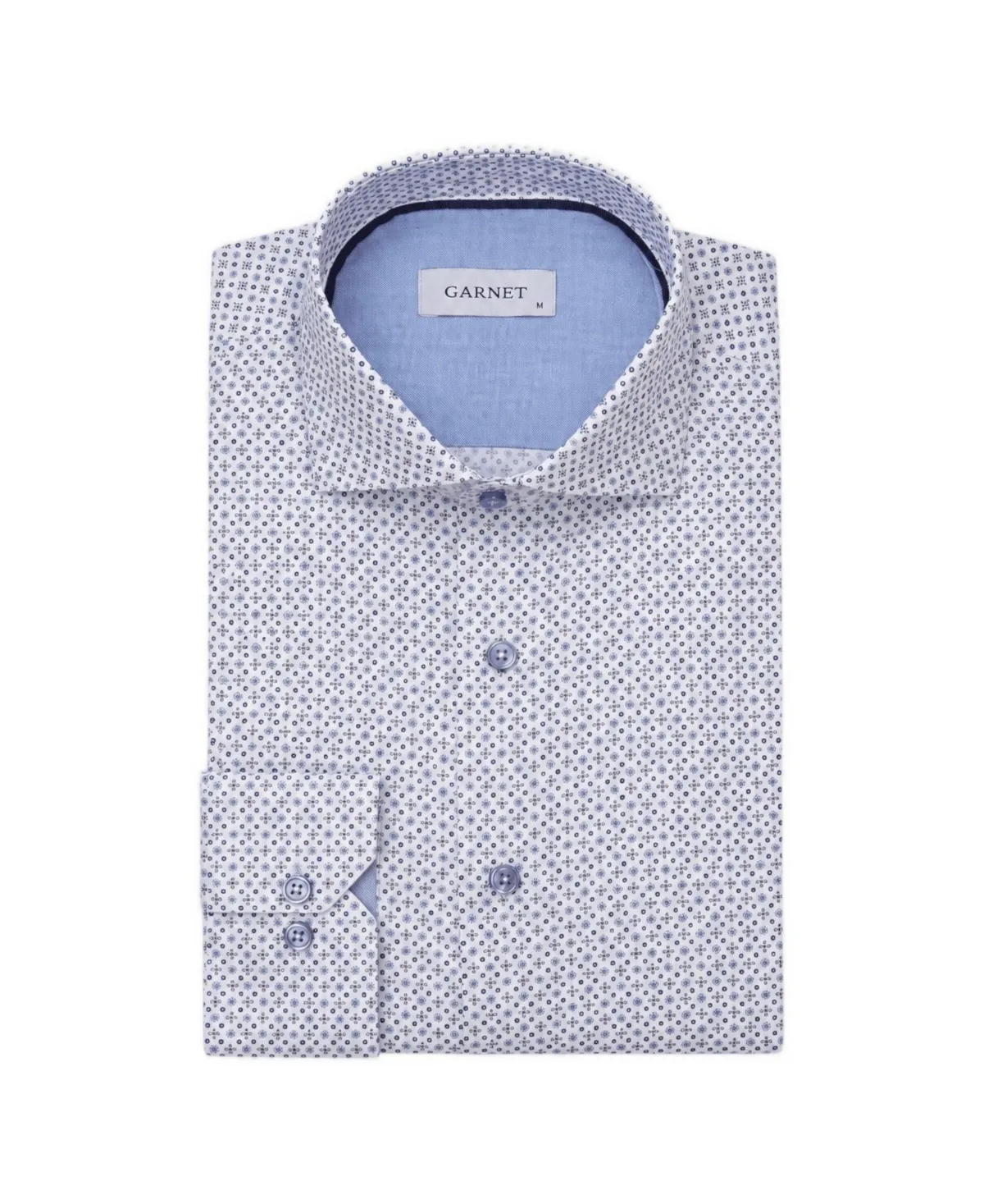 Regular-Fit Spread-Collar Print Long-Sleeve Button-Down Shirt