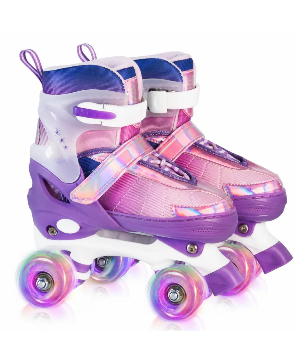 Adjustable Quad Roller Skates Light Up Wheels Gradient Outdoor Indoor by Magicorange