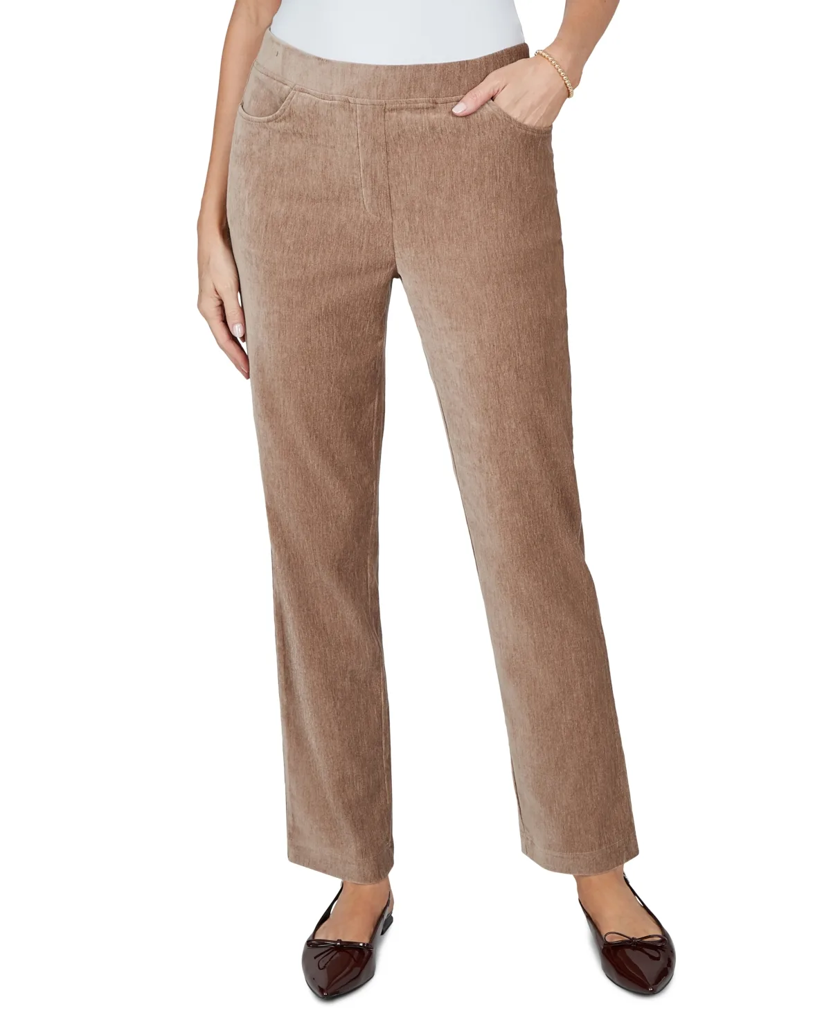Corduroy Straight Pull-On Pants