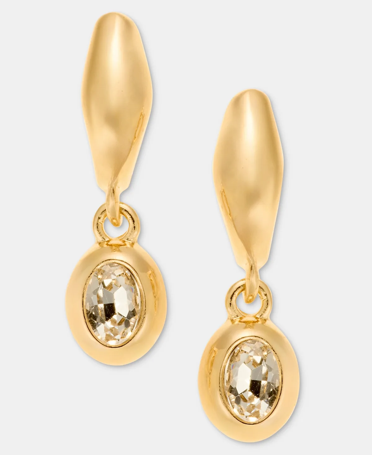 Puffy & Bezel Set Drop Earrings