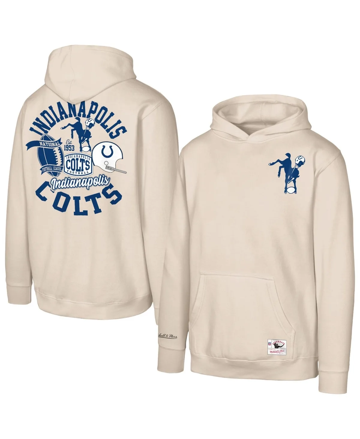 Indianapolis Colts Sport Magnet Screen-Print Pullover Hoodie by Mitchell & Ness