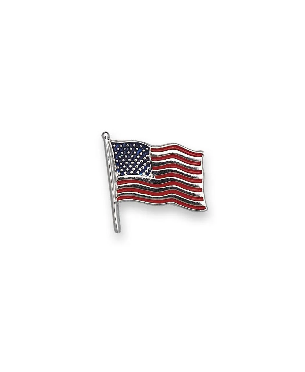 Solid 14k Gold Enamel American Flag Lapel Pin by Curata