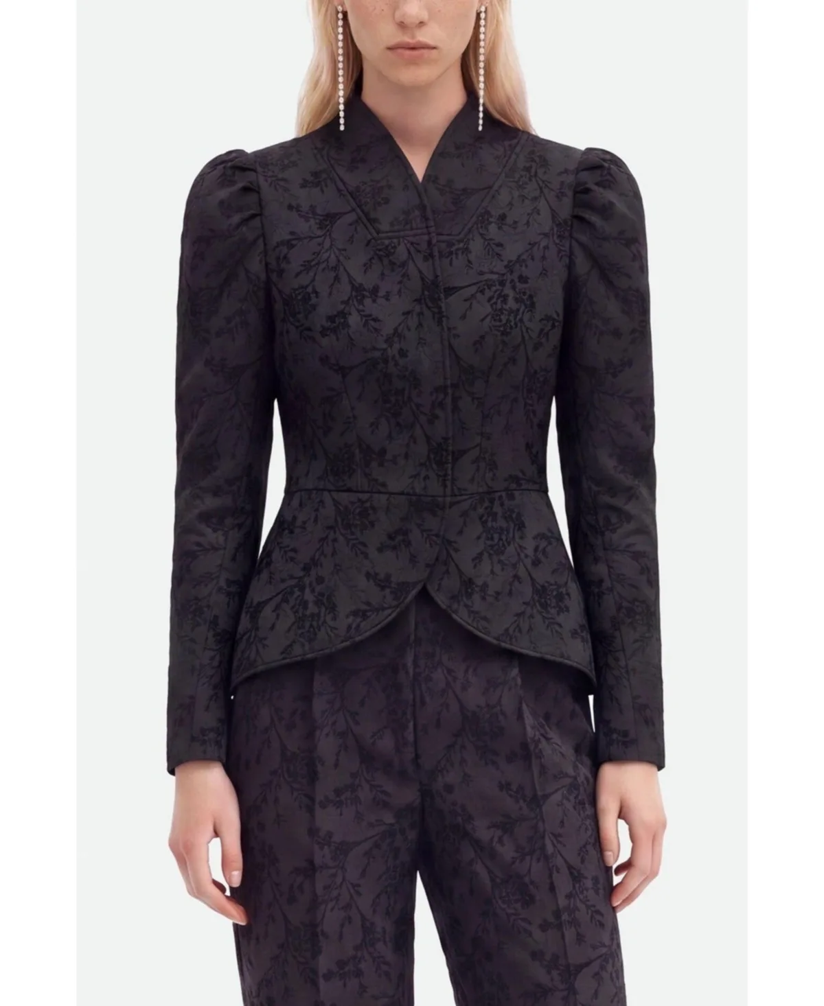 Balloon Sleeve Jacquard Jacket by Nocturne