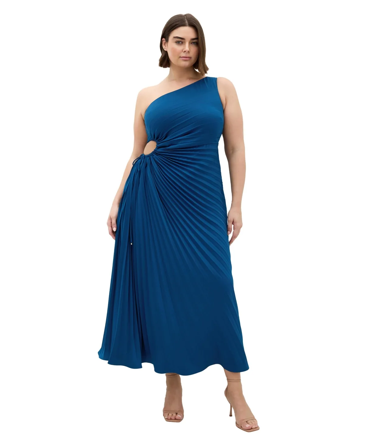 Aliza One Shoulder Pleat Maxi Dress by City Chic
