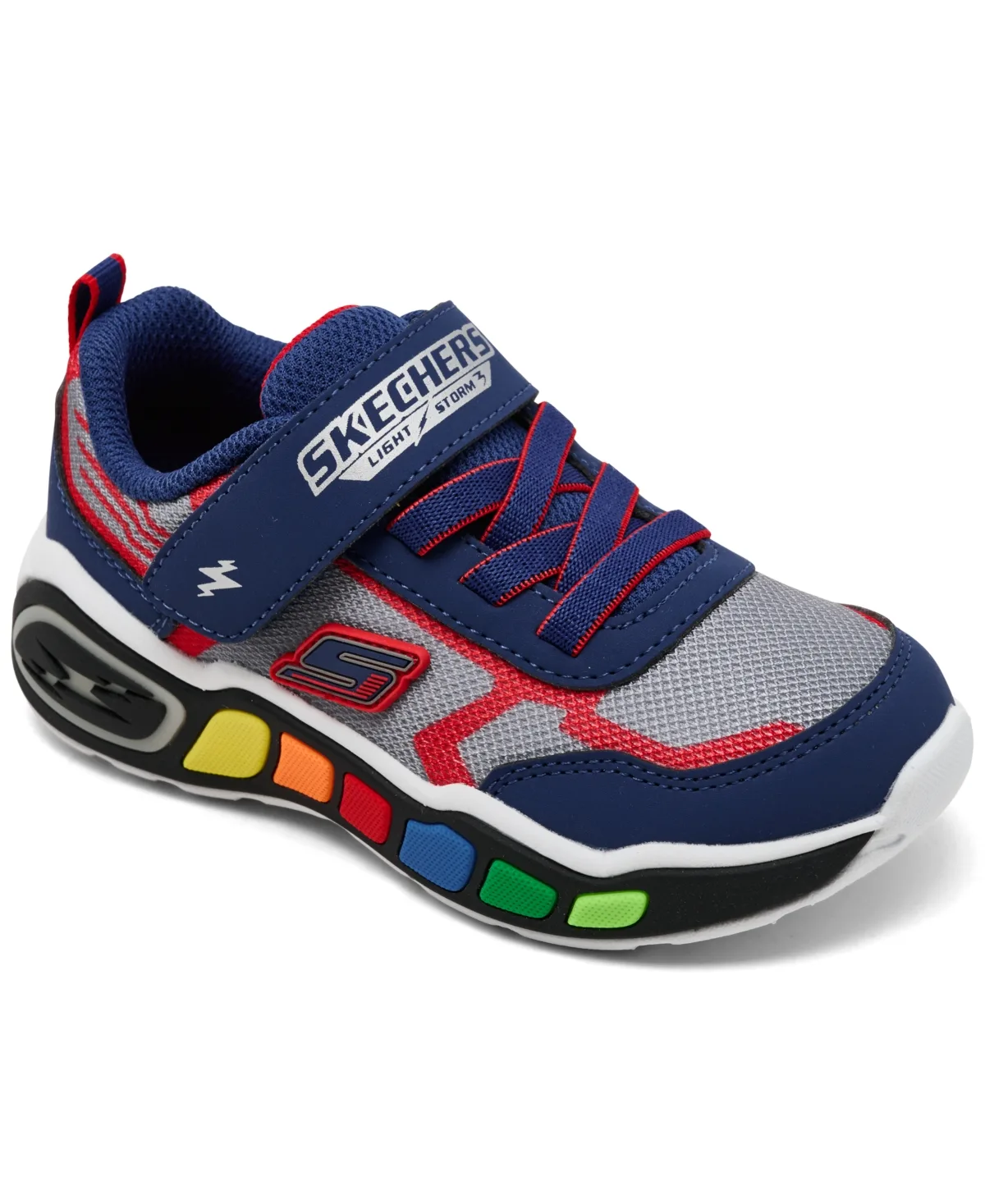 Play Scene - Storm Brights Fastening Strap Light-Up Casual Sneakers by Skechers