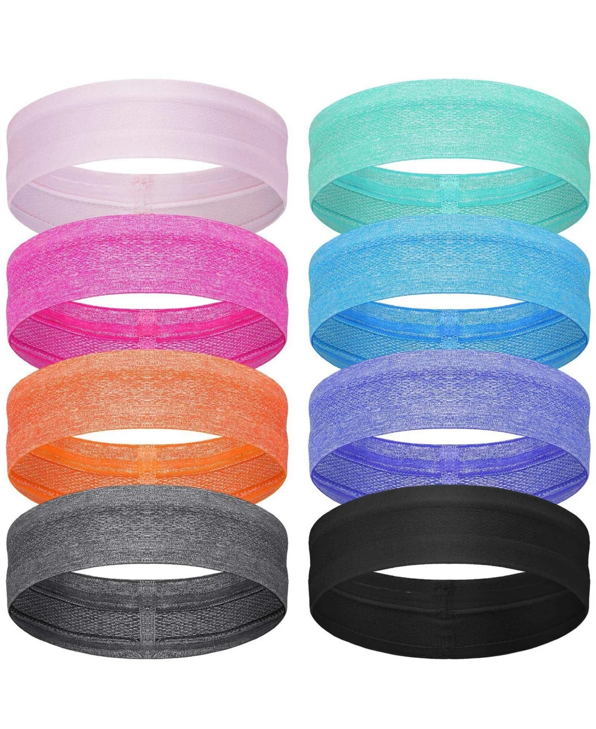 8 Non Slip Workout Headbands Stretch Sweat Absorbent by Peneyon