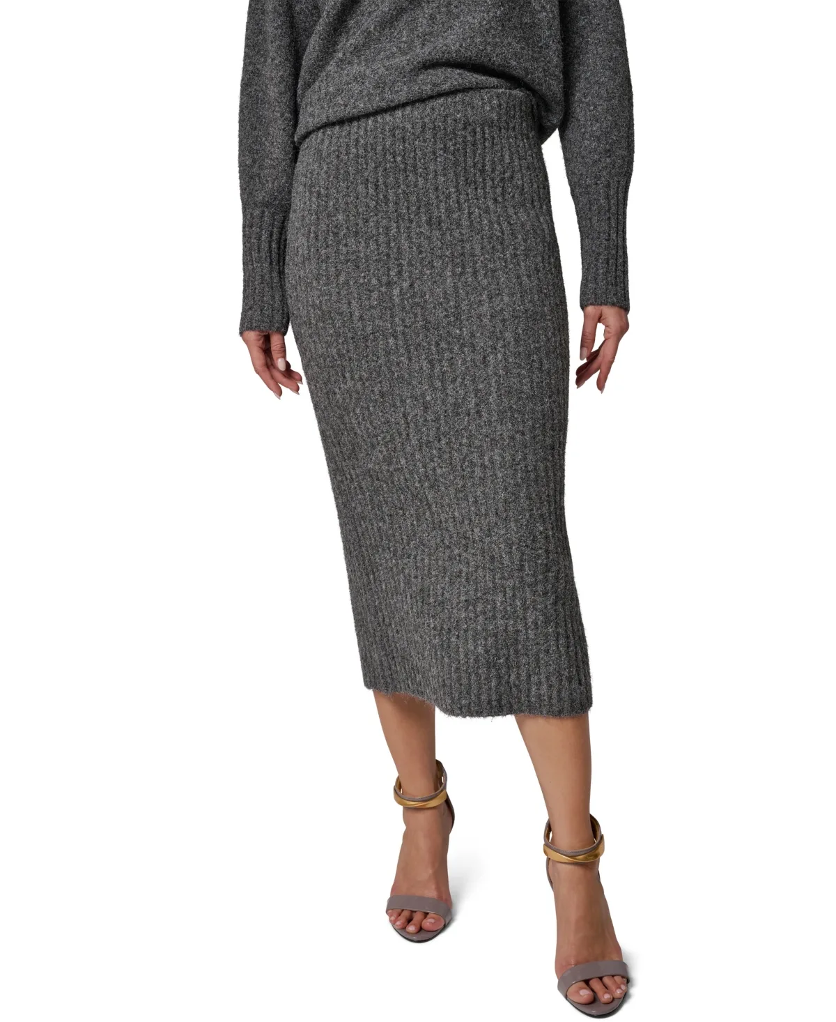 Straight Sweater Pull-On High-Waisted Midi Skirt by Donna Karan New York