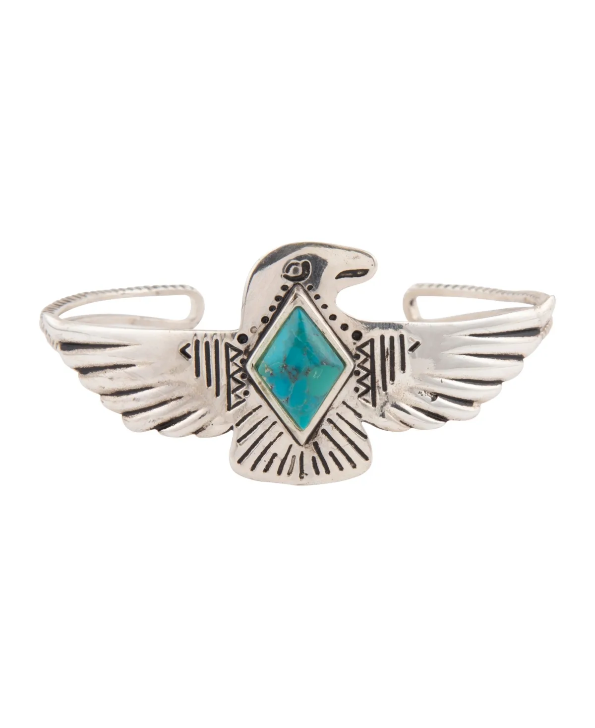 Blue Turquoise and Silver Phoenix Cuff Bracelet by Barse