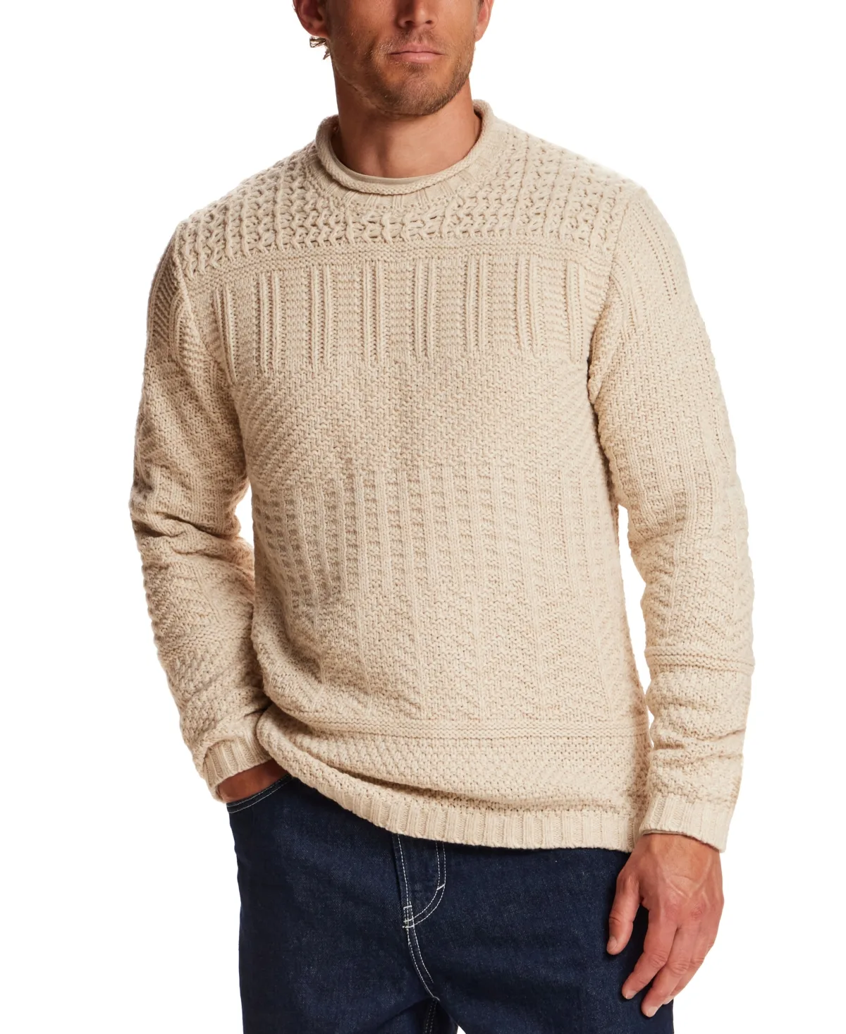 Chunky Crew Neck Sweater by Weatherproof Vintage