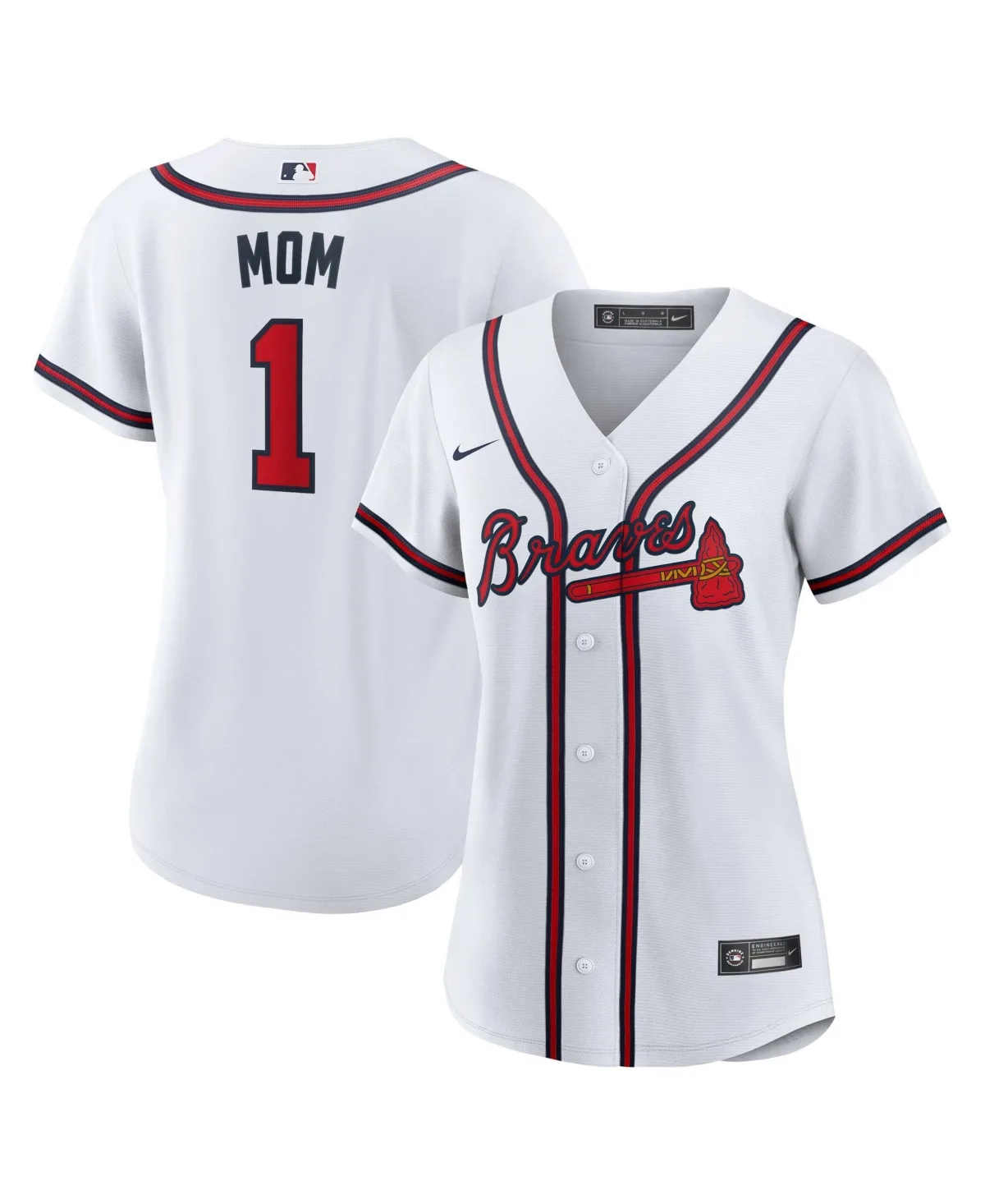 Atlanta Braves 1 Mom Home Replica Jersey