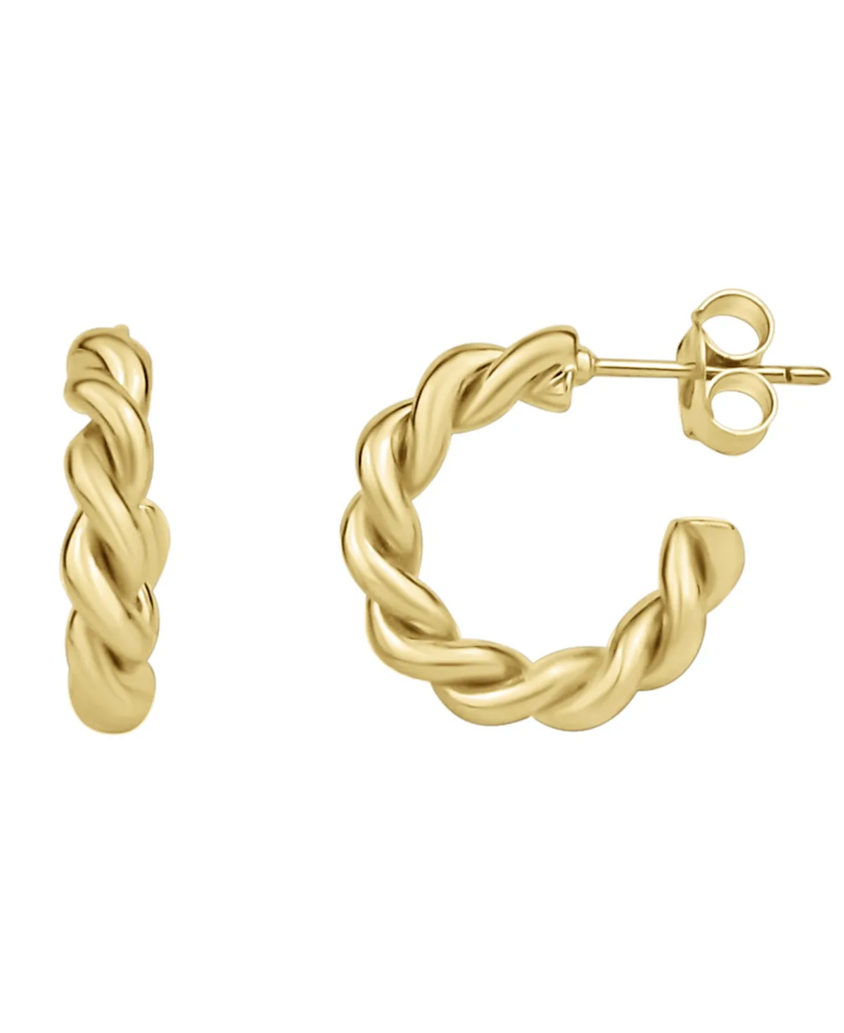 Twisted C Hoop Earring - Gold Plated