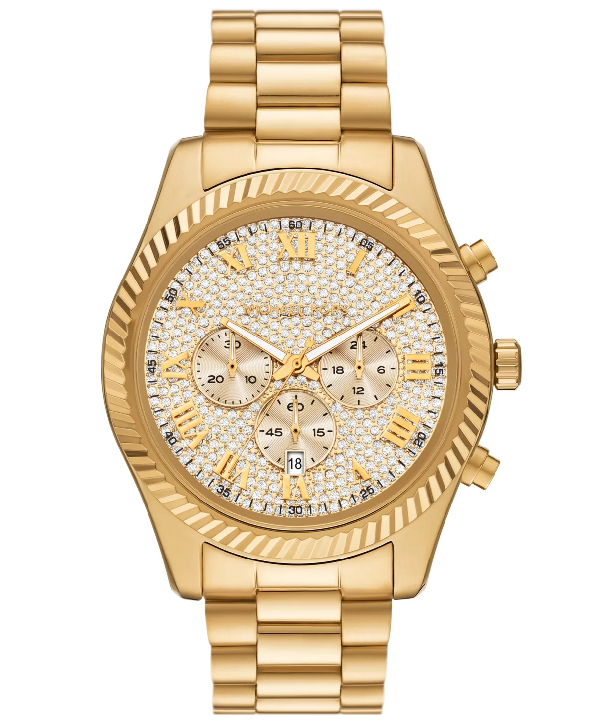 Lexington Quartz Chronograph Gold-Tone Stainless Steel Watch 45mm by MICHAEL Michael Kors