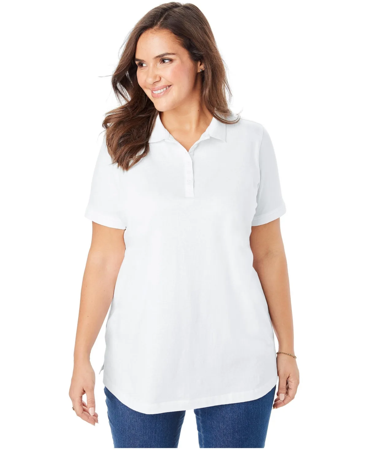 Perfect Short-Sleeve Polo Shirt by Woman Within
