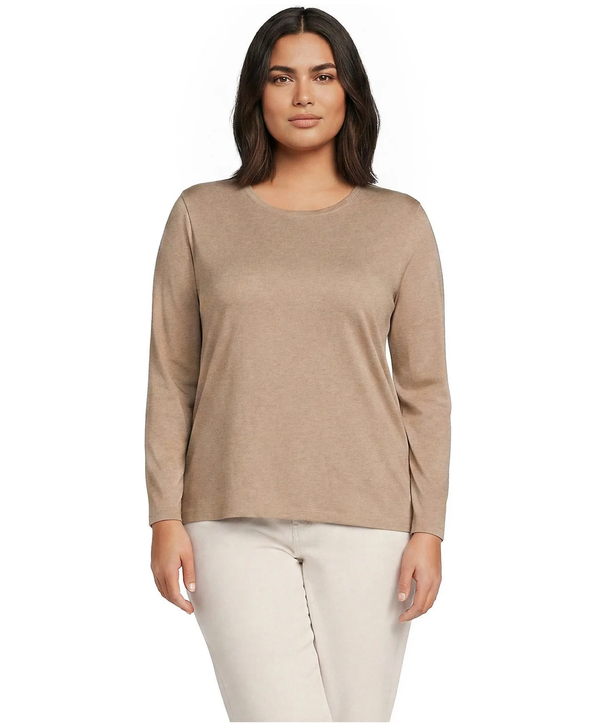 Relaxed Supima Cotton Long Sleeve Crew Neck T-Shirt