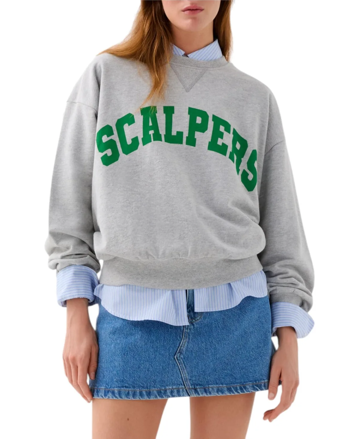 Long-Sleeve Crewneck Graphic Sweatshirt by Scalpers