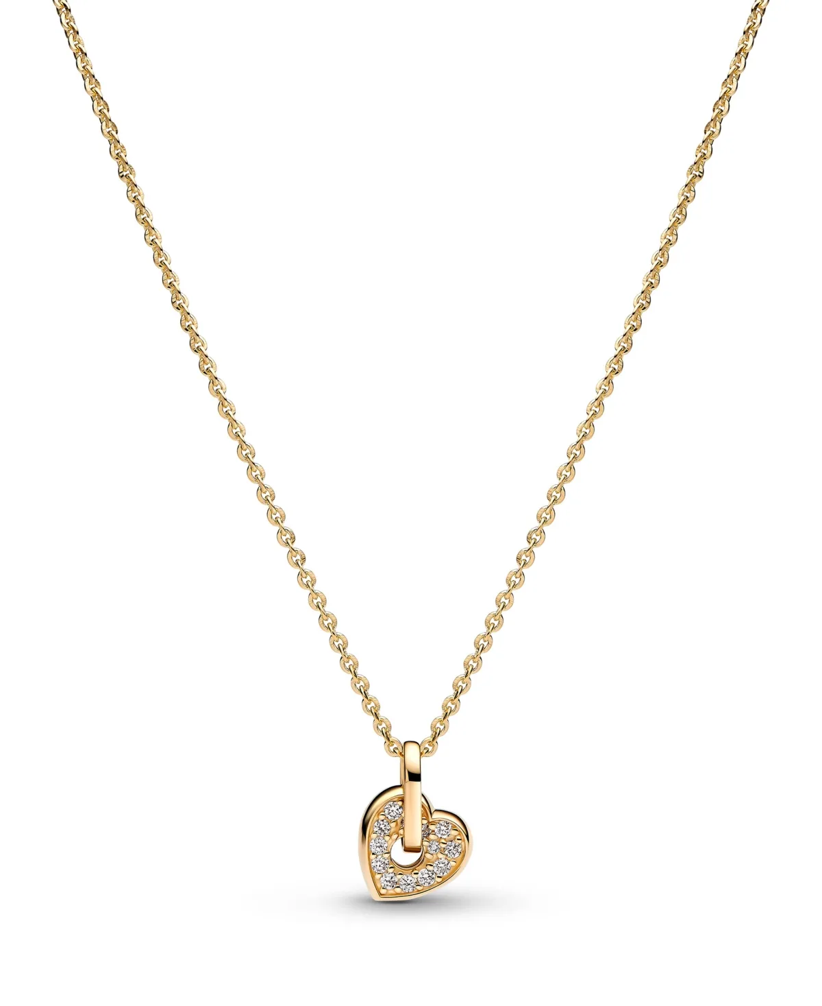 Lab-Grown Diamond Heart Pendant Necklace (0.05 ct. t.w.) in 14k Gold by Pandora