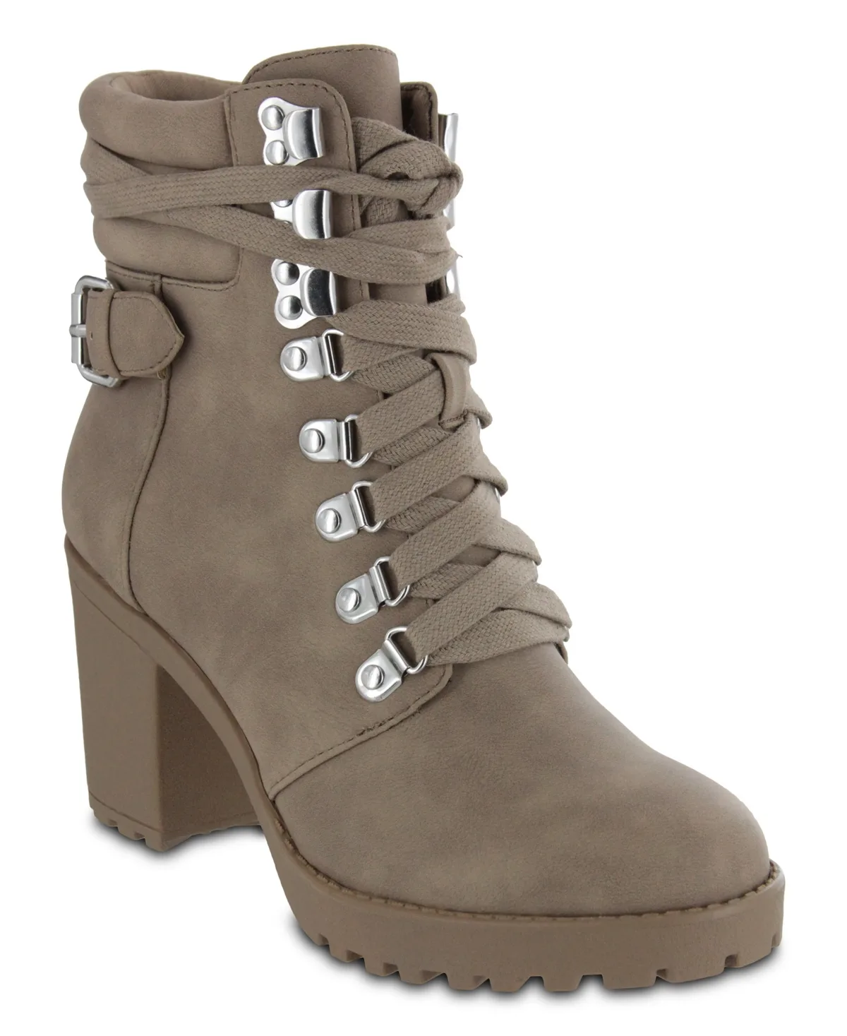 Annamaria Block Heel Lug Sole Biker Boots by Mia
