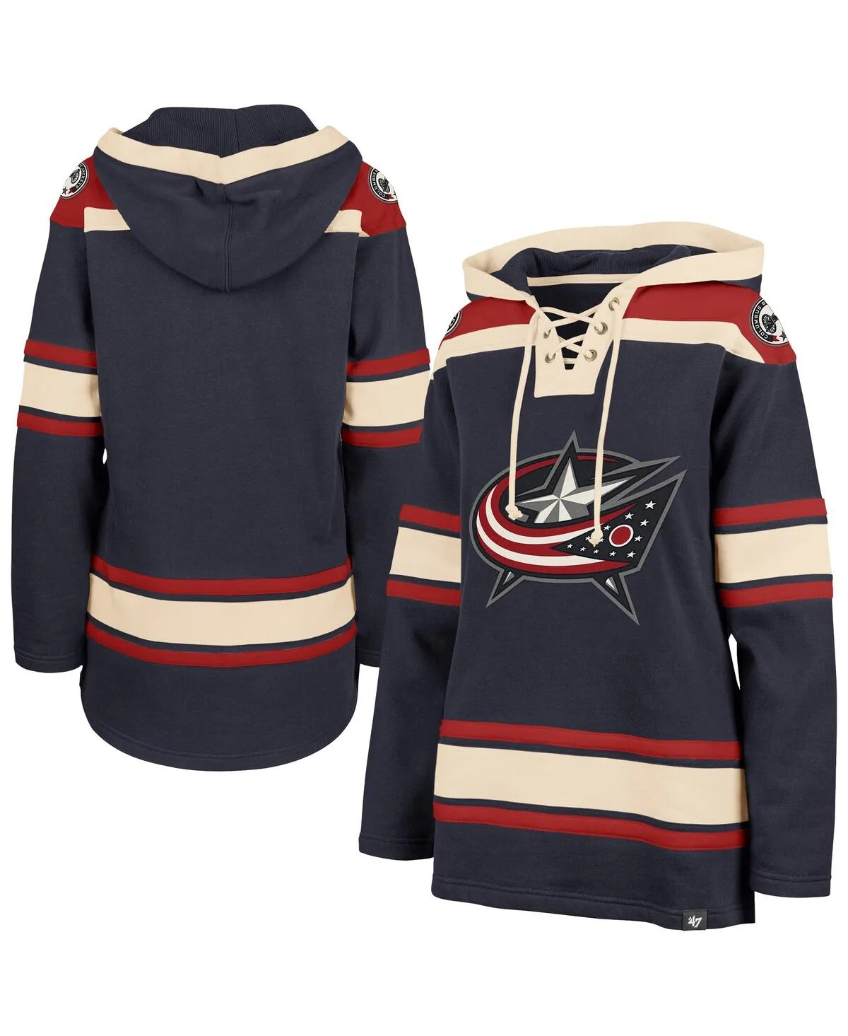 Columbus Blue Jackets Superior Lacer Pullover Hoodie by 47 Brand