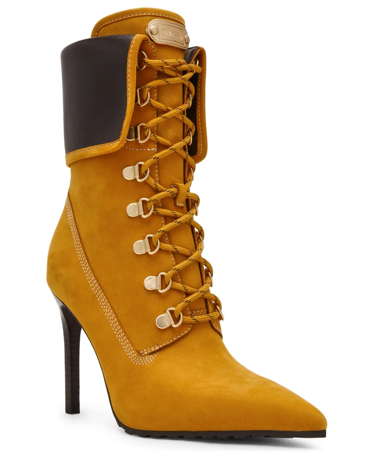 Morals Lace-Up Stiletto Work Booties by Steve Madden