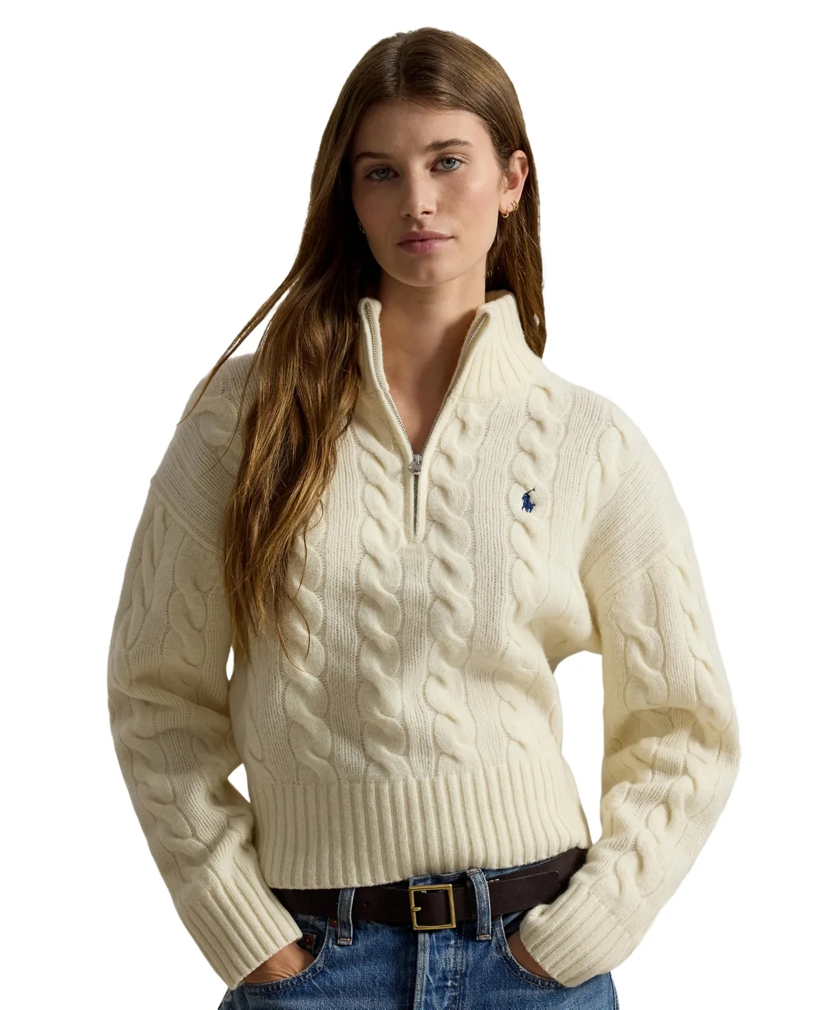 Cable-Knit Half-Zip Sweater by Polo Ralph Lauren