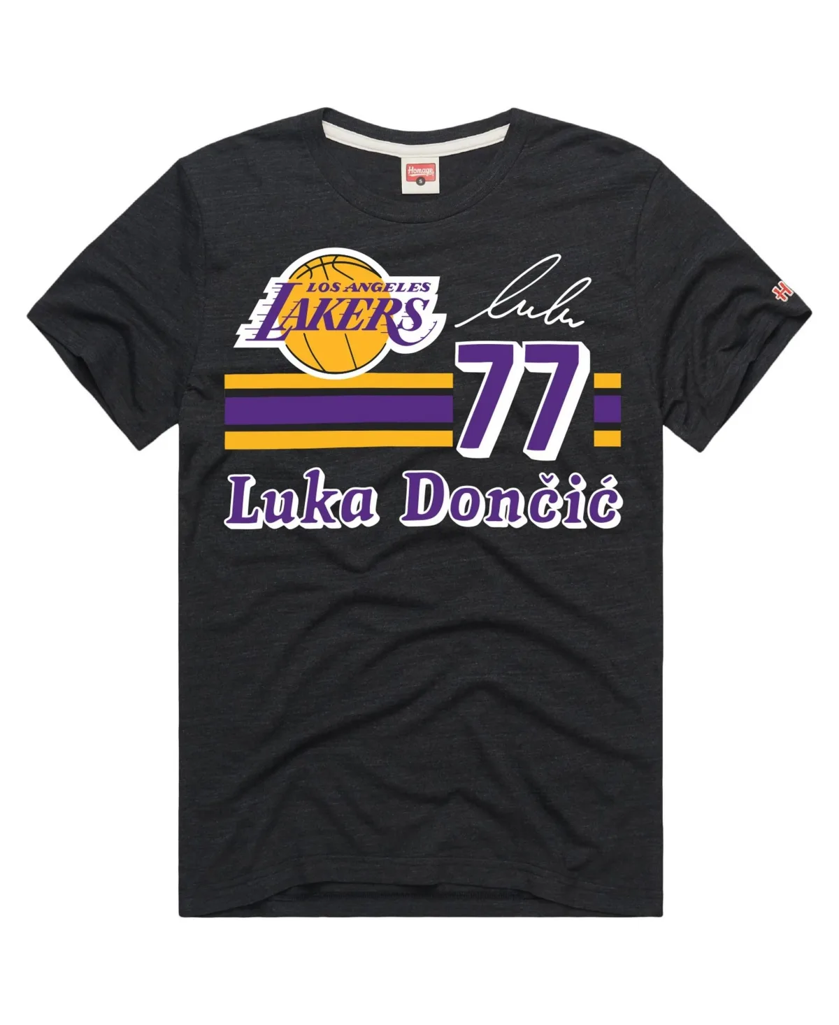 Luka Doncic Los Angeles Lakers Jersey Remix Tri-Blend T-Shirt by Homage