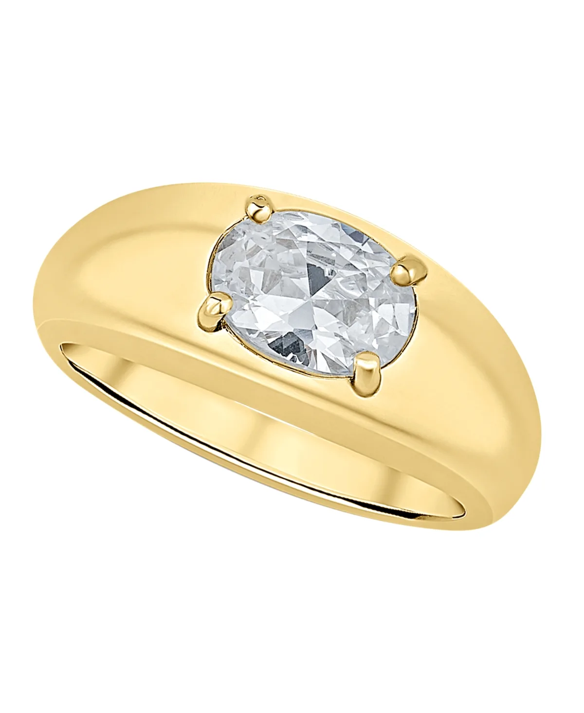 Cubic Zirconia 18K Gold-Plated Oval Ring by And Now This