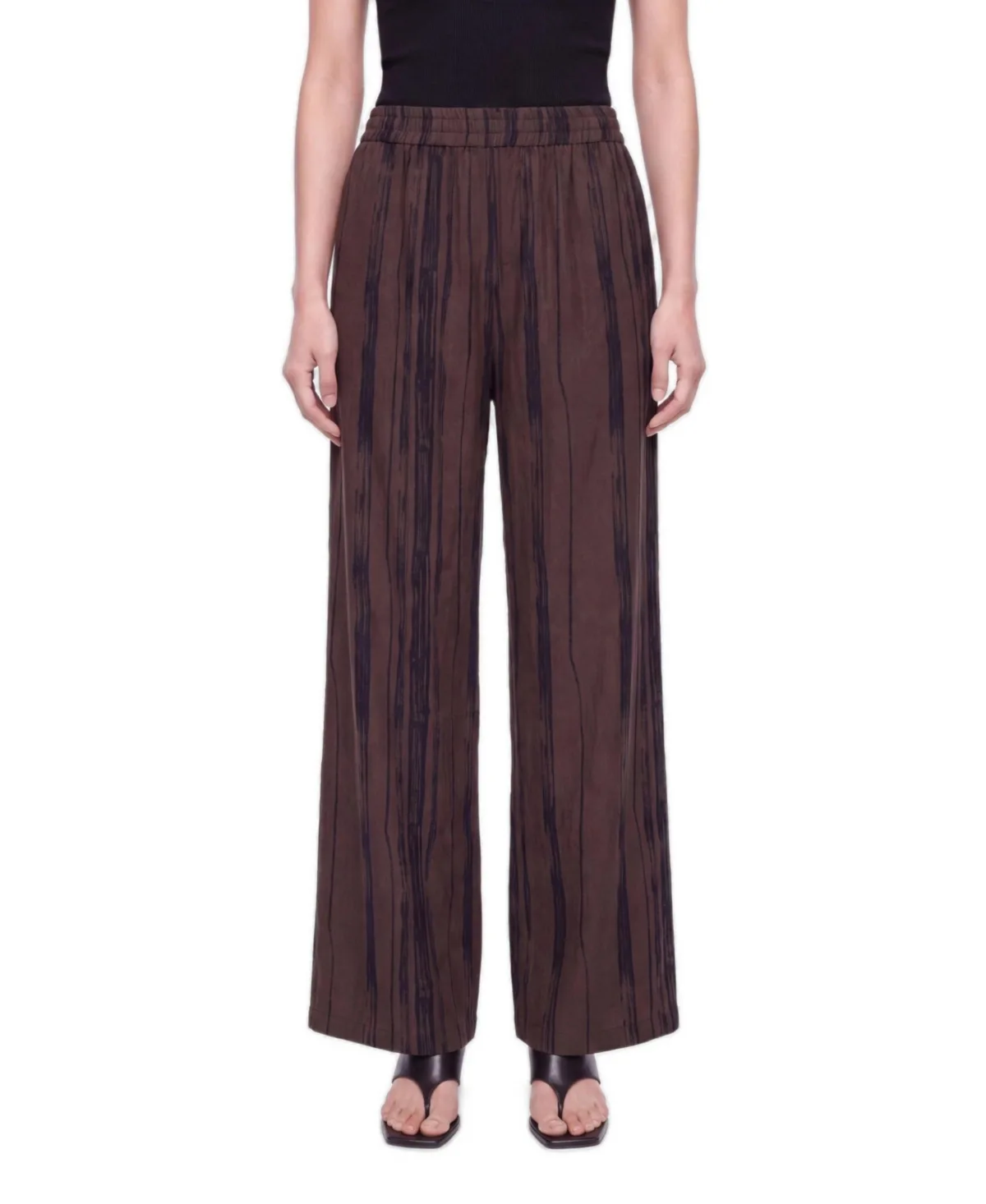 Relaxed-Fit Wide-Leg Elastic-Waist Trousers by Nocturne