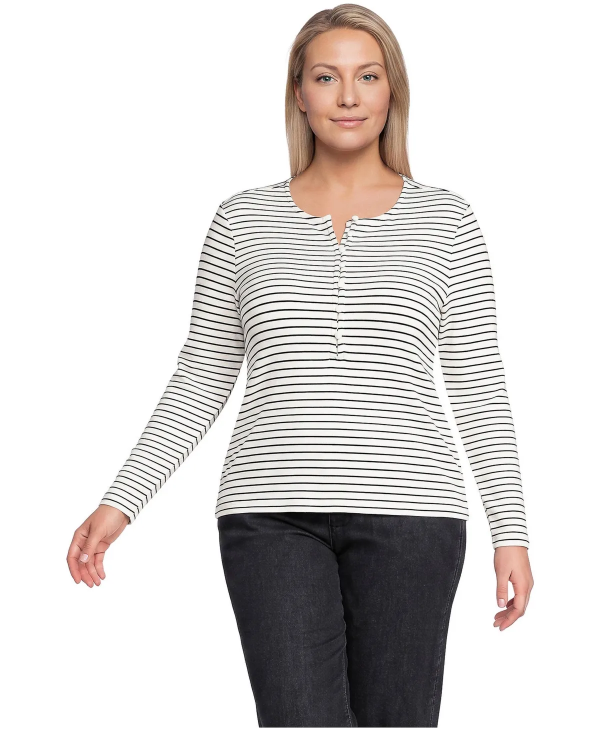 Long Sleeve Polished Essentials Henley by Lands' End