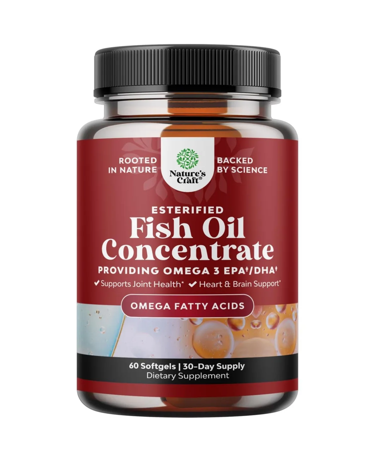 Omega 3 Fish Oil Softgels with Epa and Dha 2000mg Per Serving 60 Count by Natures Craft