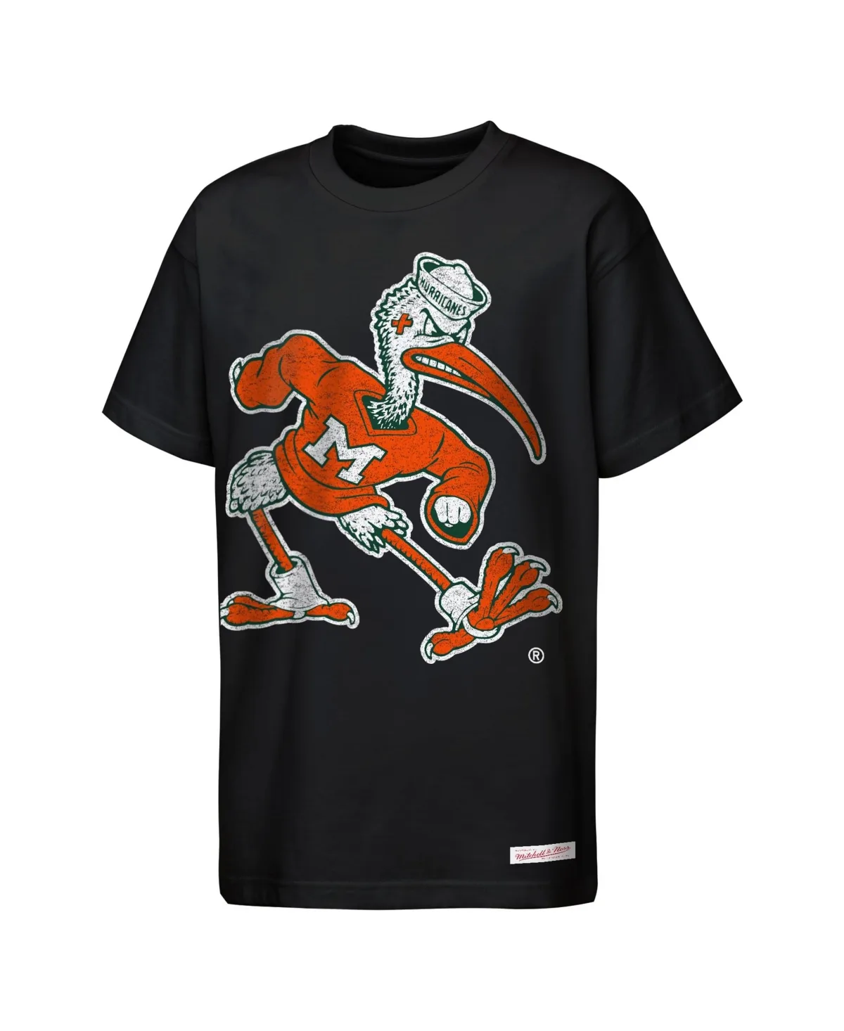 Miami Hurricanes Mascot Big Face Heavyweight T-Shirt by Mitchell & Ness