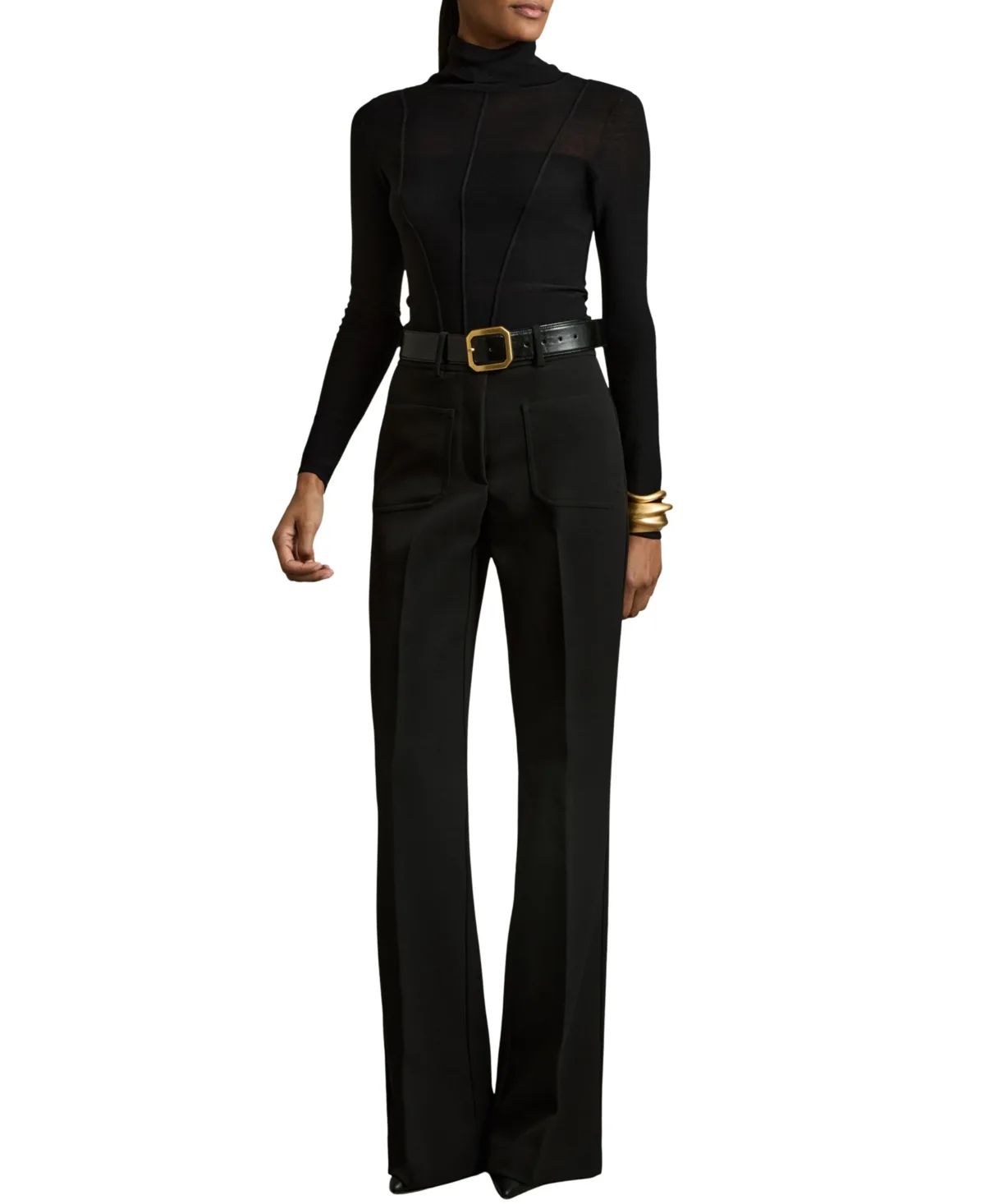 Priya High-Rise Flared Wide-Leg Pants by Reiss