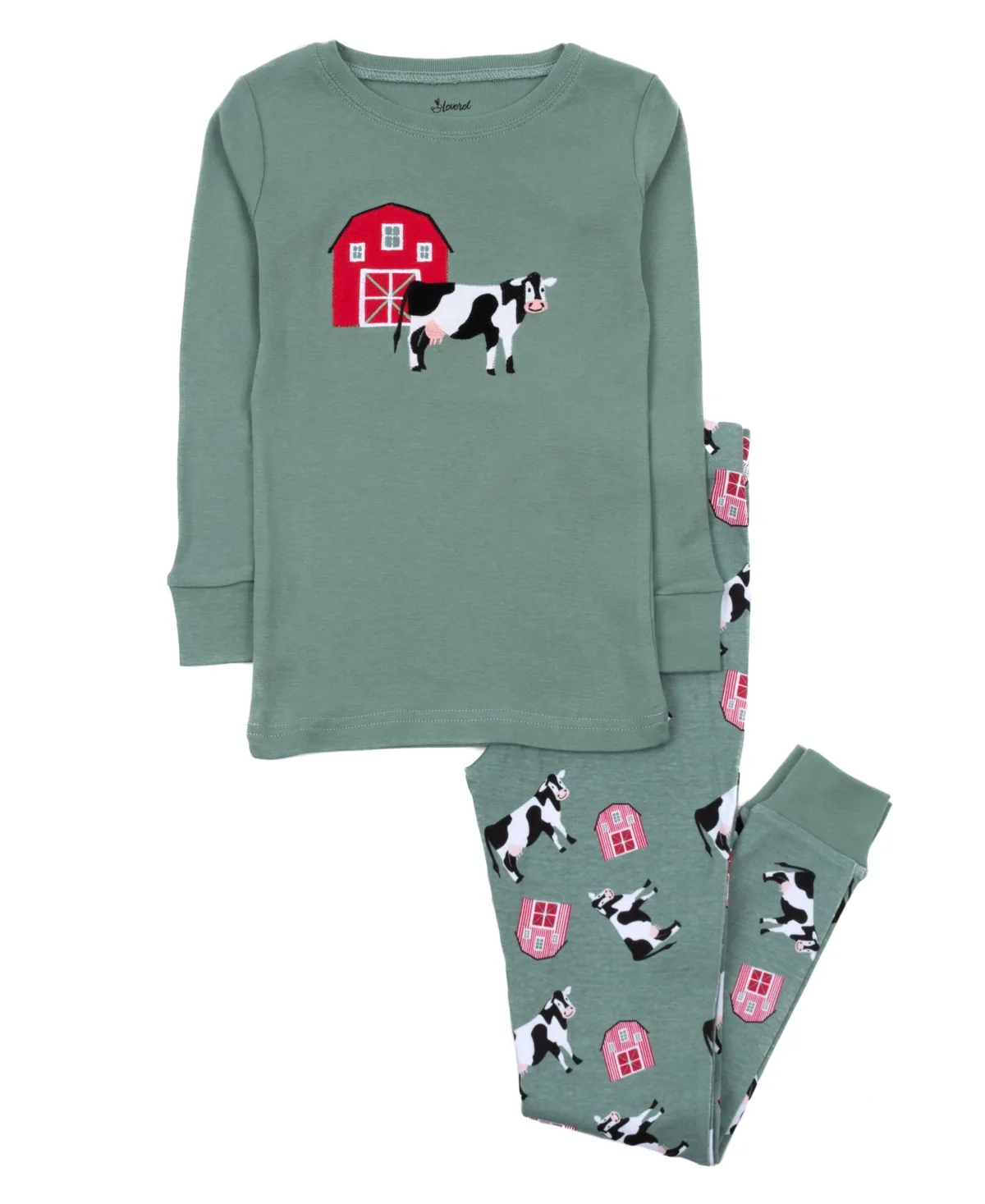 Long-Sleeve Animal and Nature Print Cotton Top and Pants, 2-Piece Set by Leveret