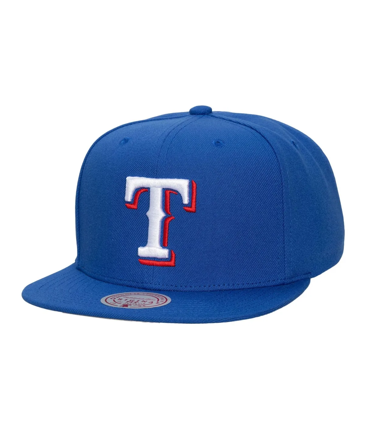 Texas Rangers Side Logo High Crown Snapback Hat by Mitchell & Ness