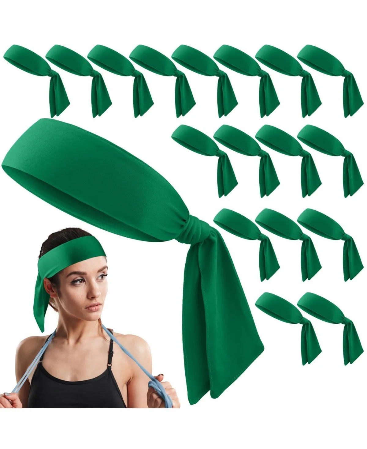 18 Pack Tie Headbands Sports Sweatbands by Sportneer