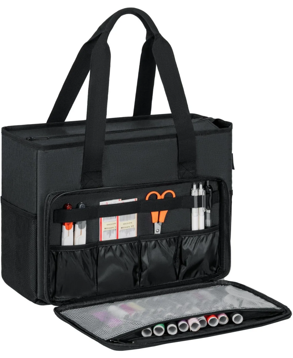 Embroidery Project Carrying Tote Storage Bag Multi Pocket Travel Organizer by Aeelike