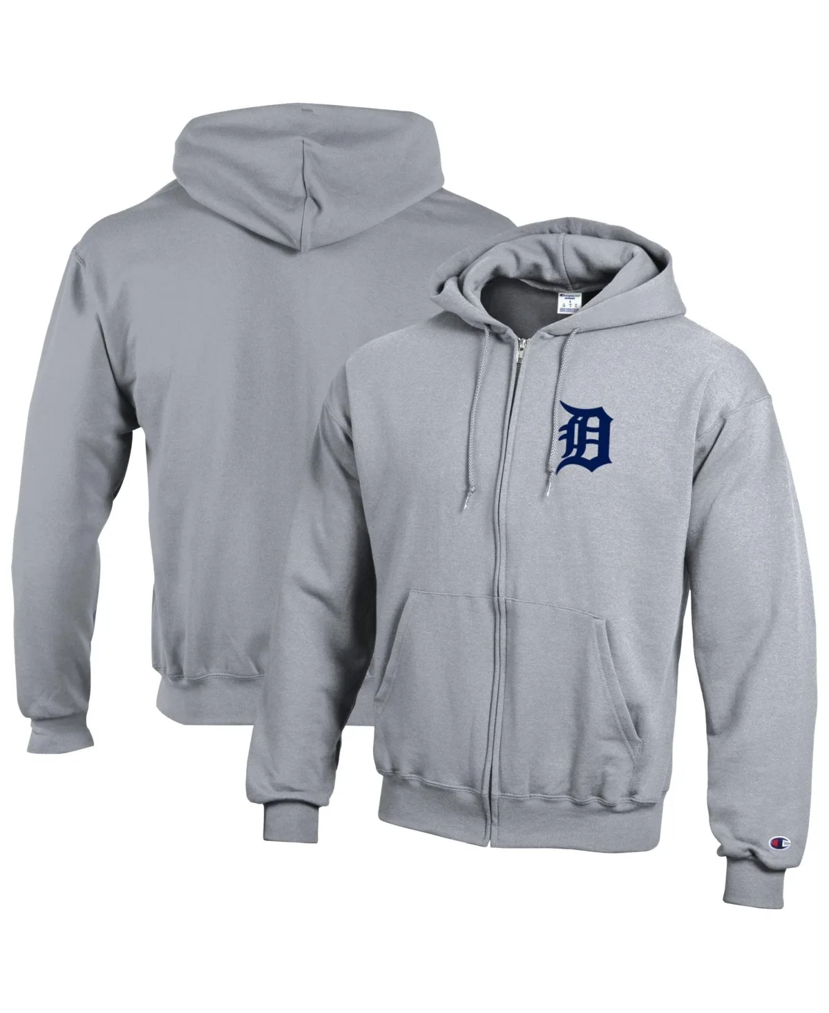 Detroit Tigers Powerblend Full-Zip Fleece-Lined Relaxed-Fit Hoodie by Champion
