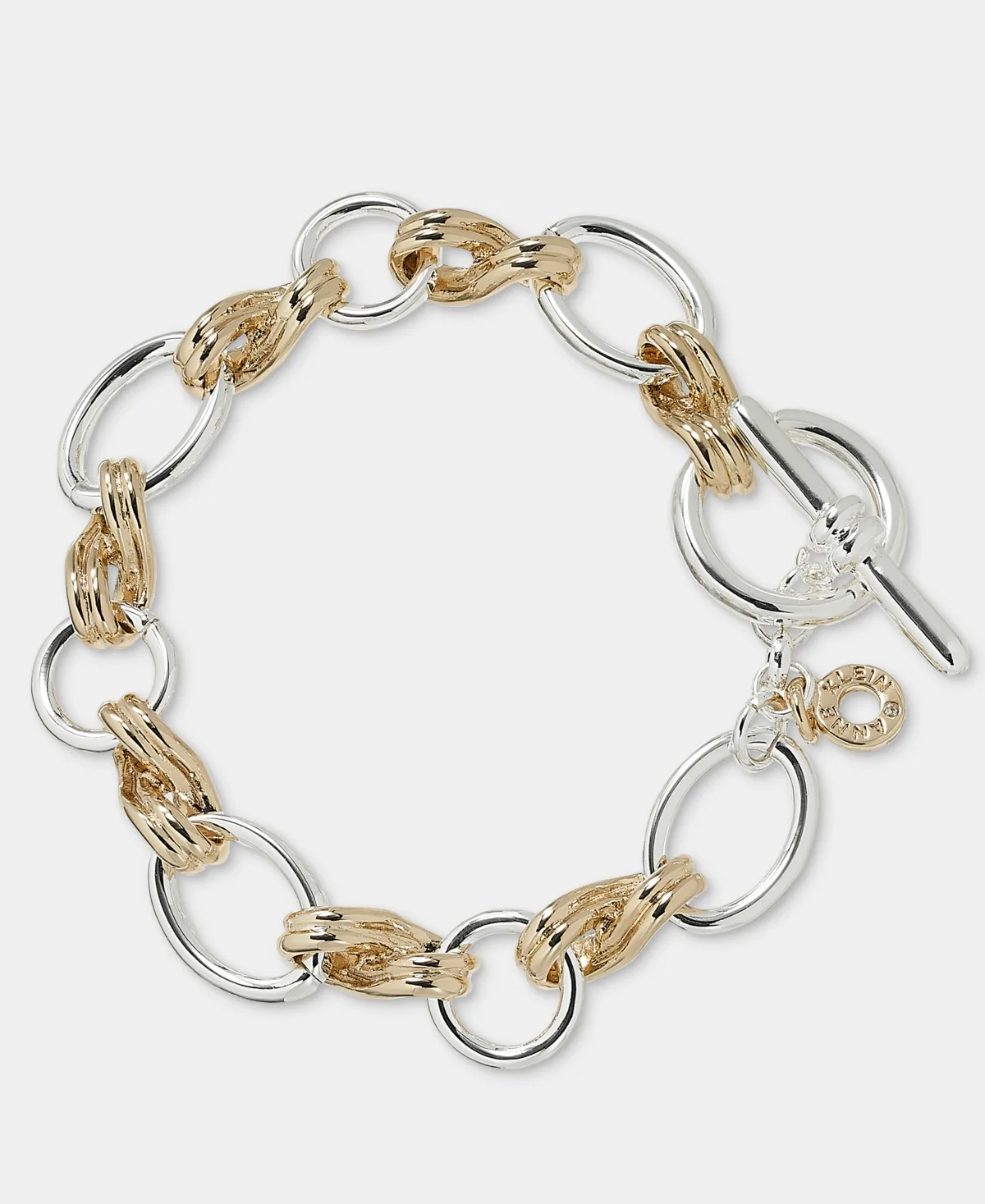 Two-Tone Twisted Interlinking Flex Bracelet by Anne Klein