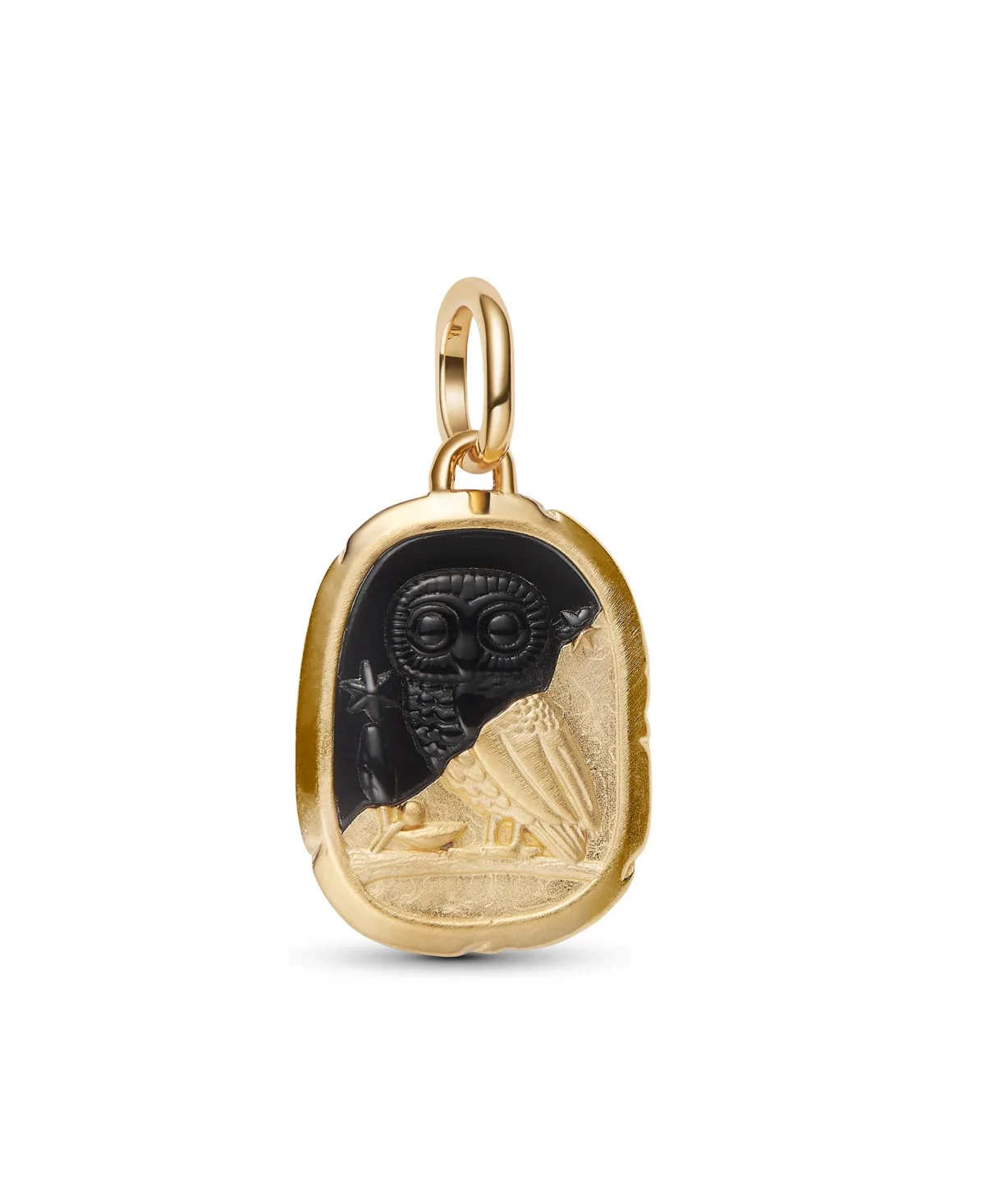 Gold-Plated Black Man-Made Crystal Owl Charm by Pandora