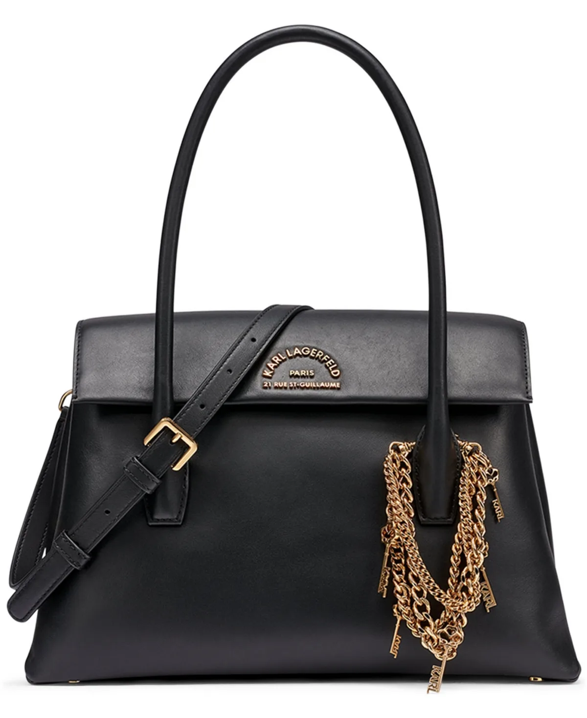 Rosalee Leather Medium Satchel Handbag by Karl Lagerfeld