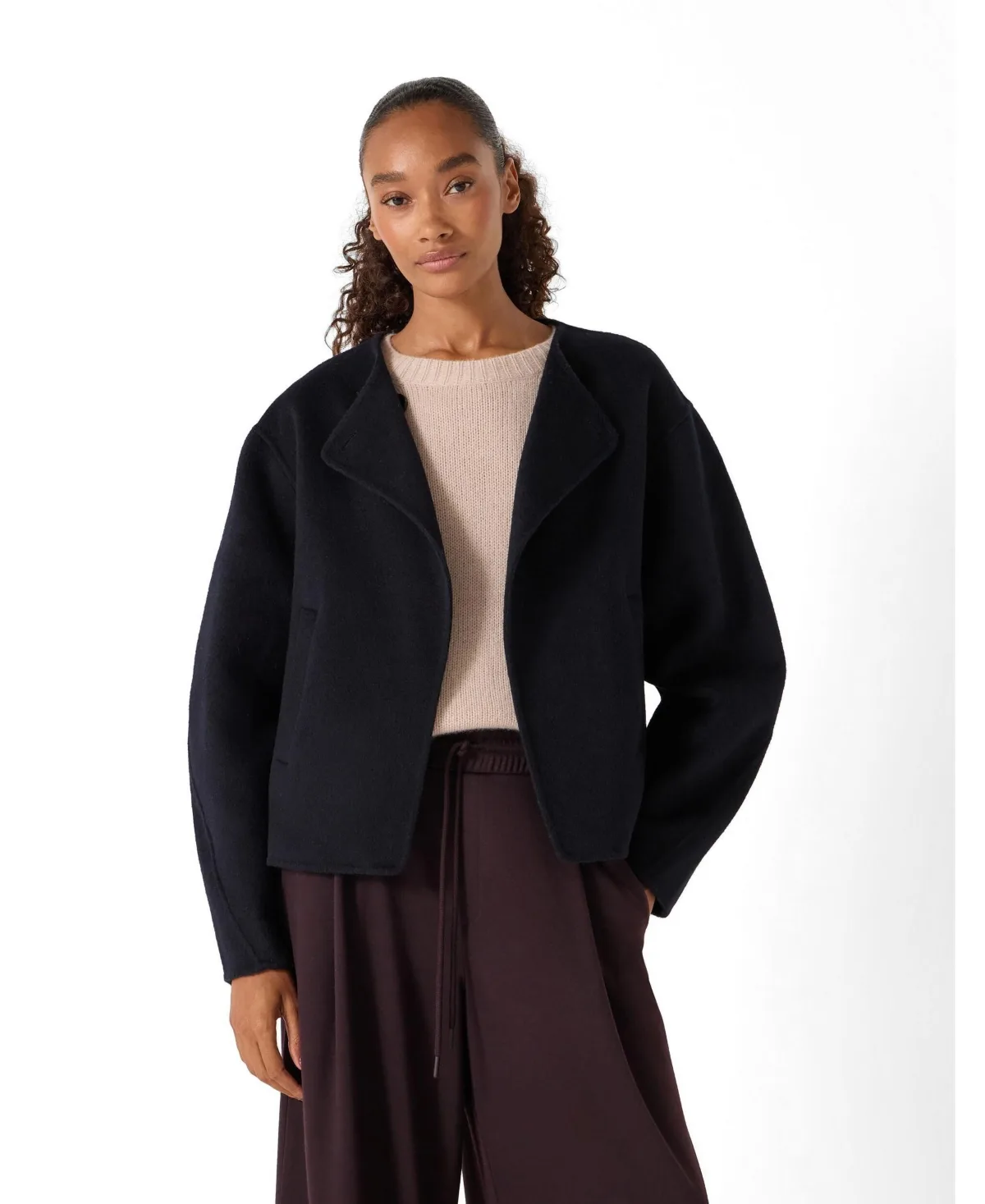 Linnie Double Faced Collarless Jacket by Hush