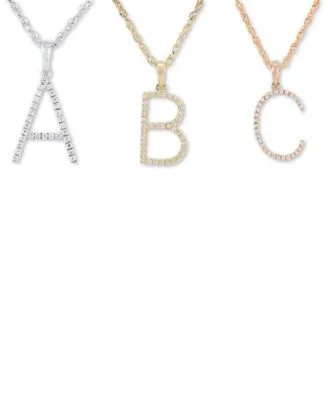 Diamond 1 10 ct. t.w. Initial Pendant Necklace 16 2 Extender by Macy's