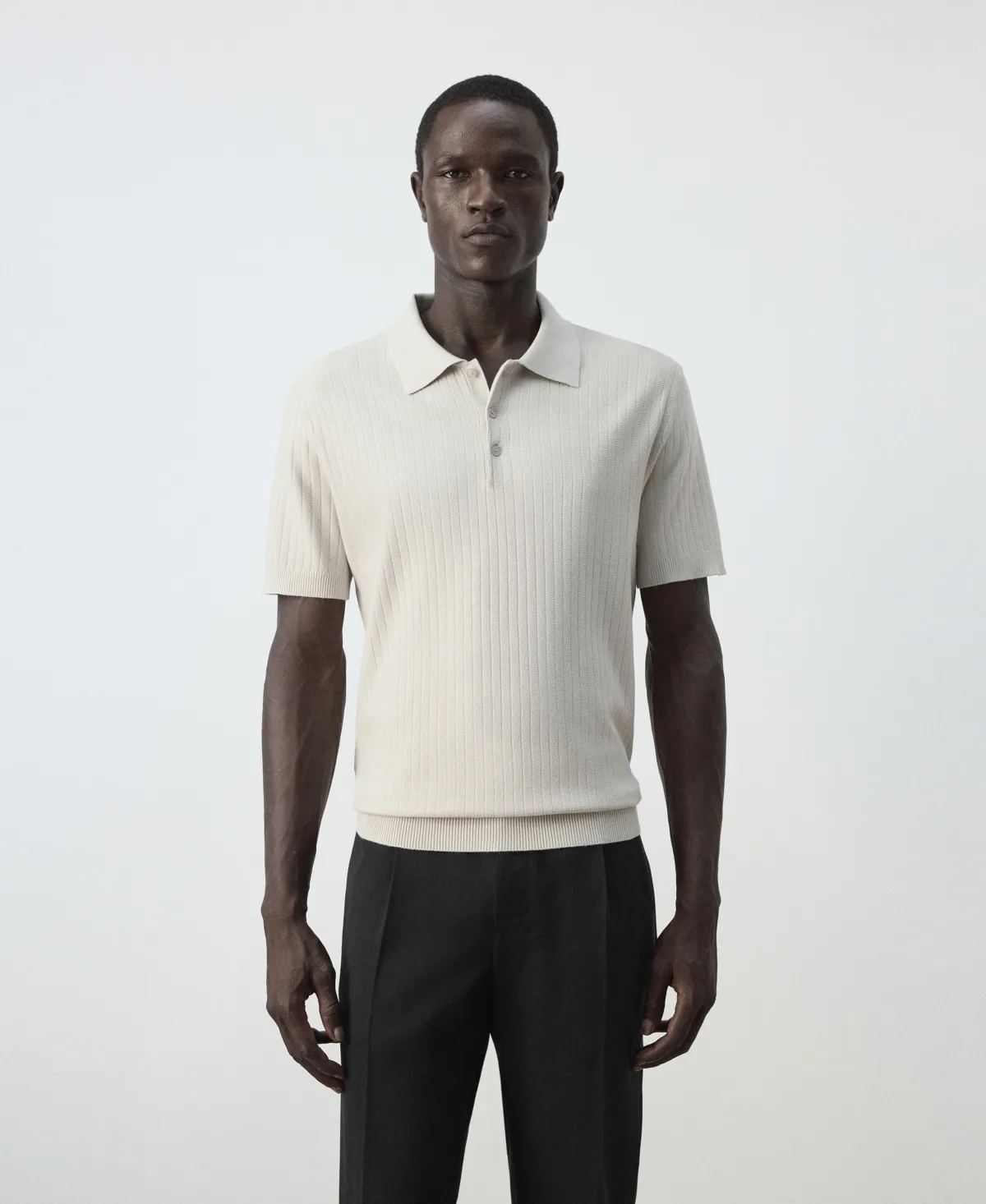 Fine Rib-Knit Regular-Fit Polo Shirt by Mango