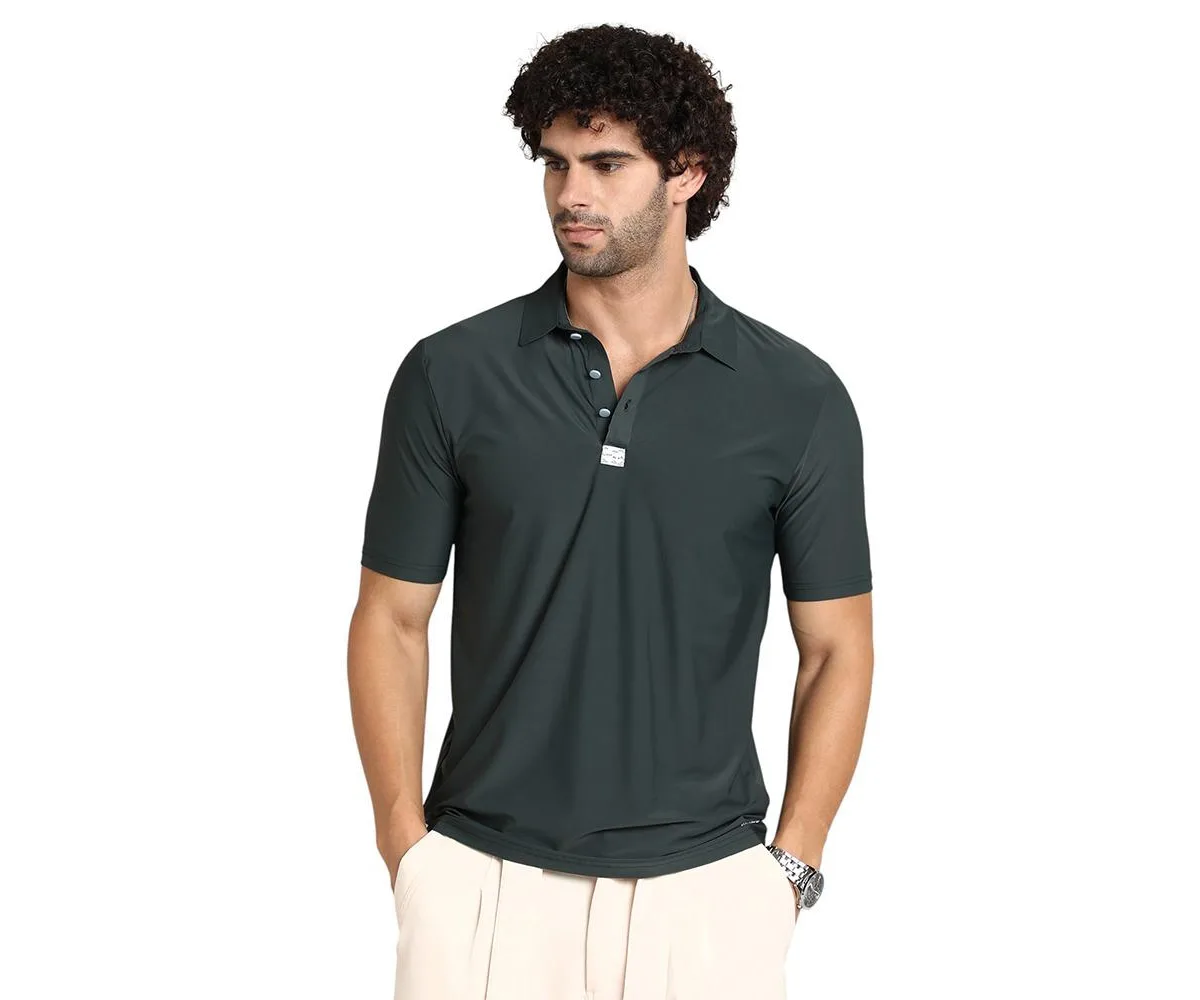 Seamless Solid Polo T-Shirt by Campus Sutra