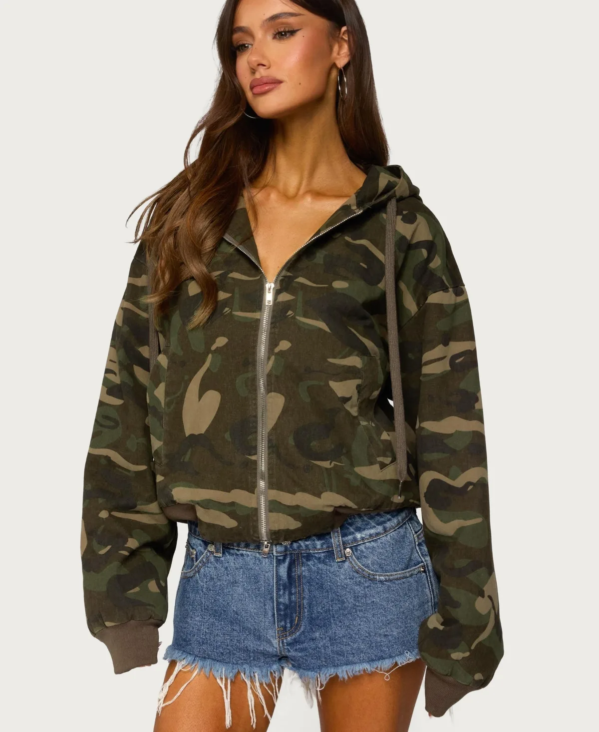 Blanche Camo Hooded Jacket by Edikted