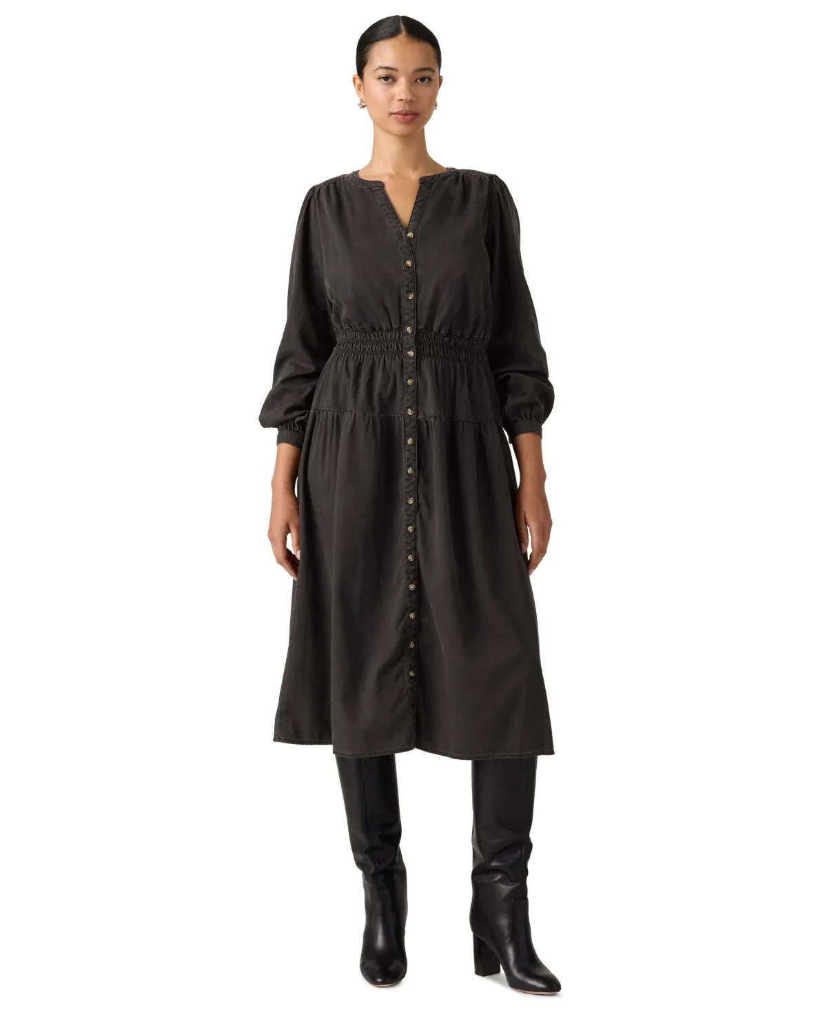 Clementine Plaid A-Line Midi Dress