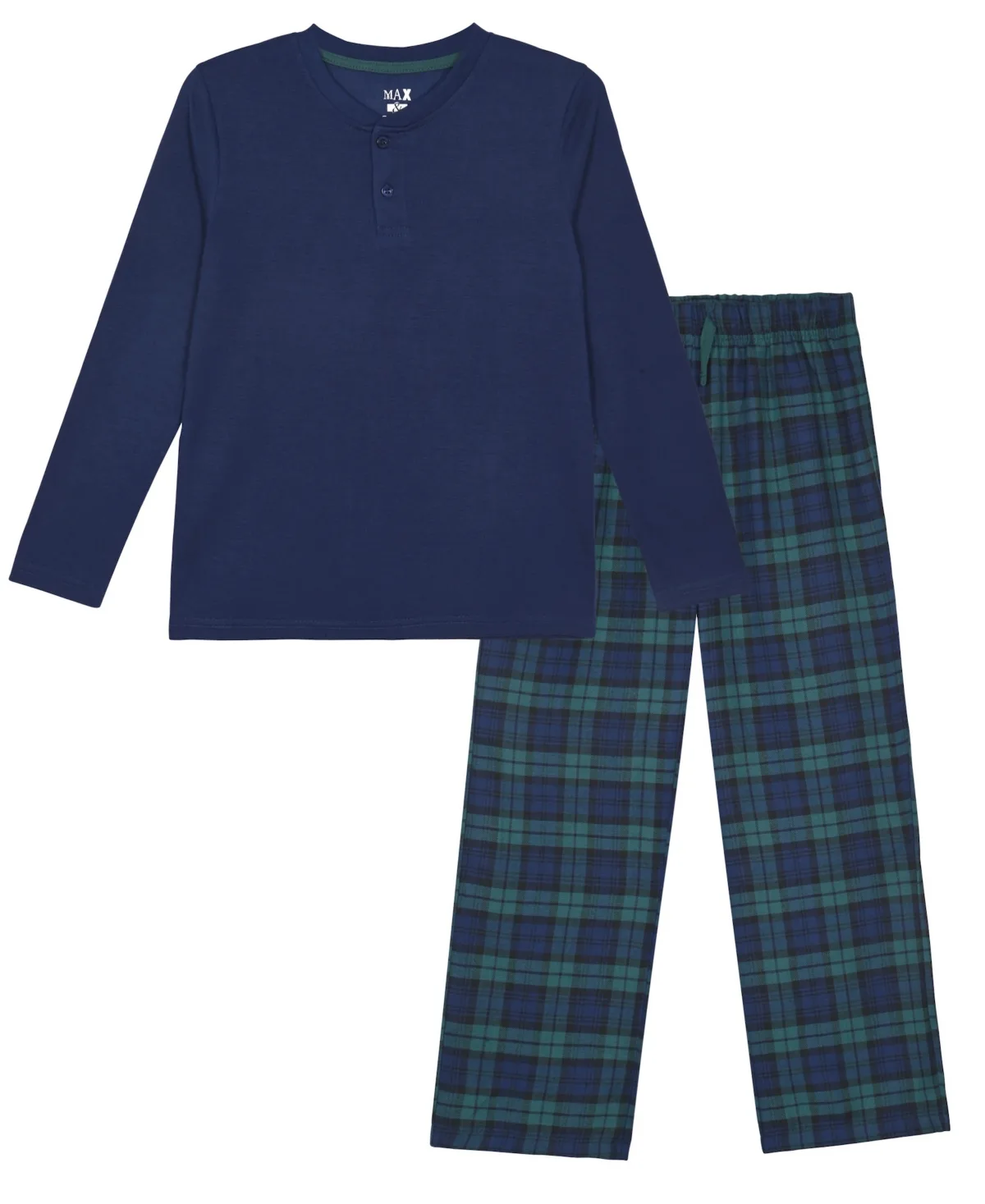 Long-Sleeve Flannel Plaid Pajama, 2-Piece Set by Max & Olivia
