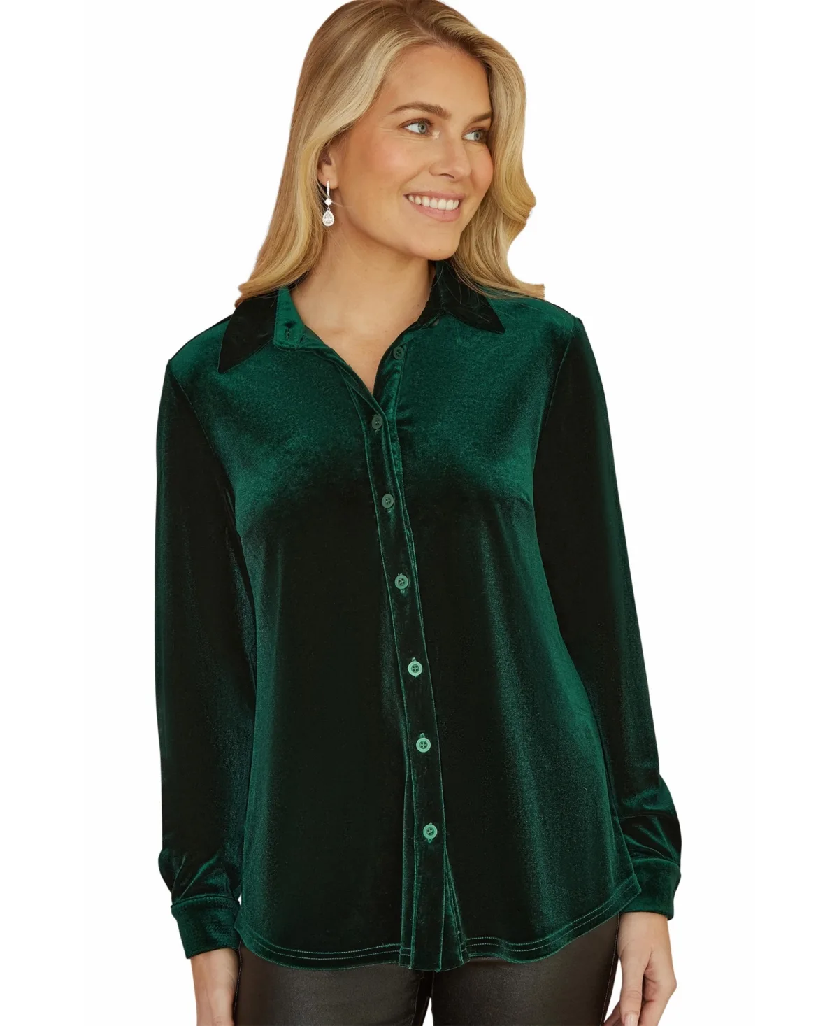 Velvet Relaxed-Fit Long-Sleeve Shirt by Yumi