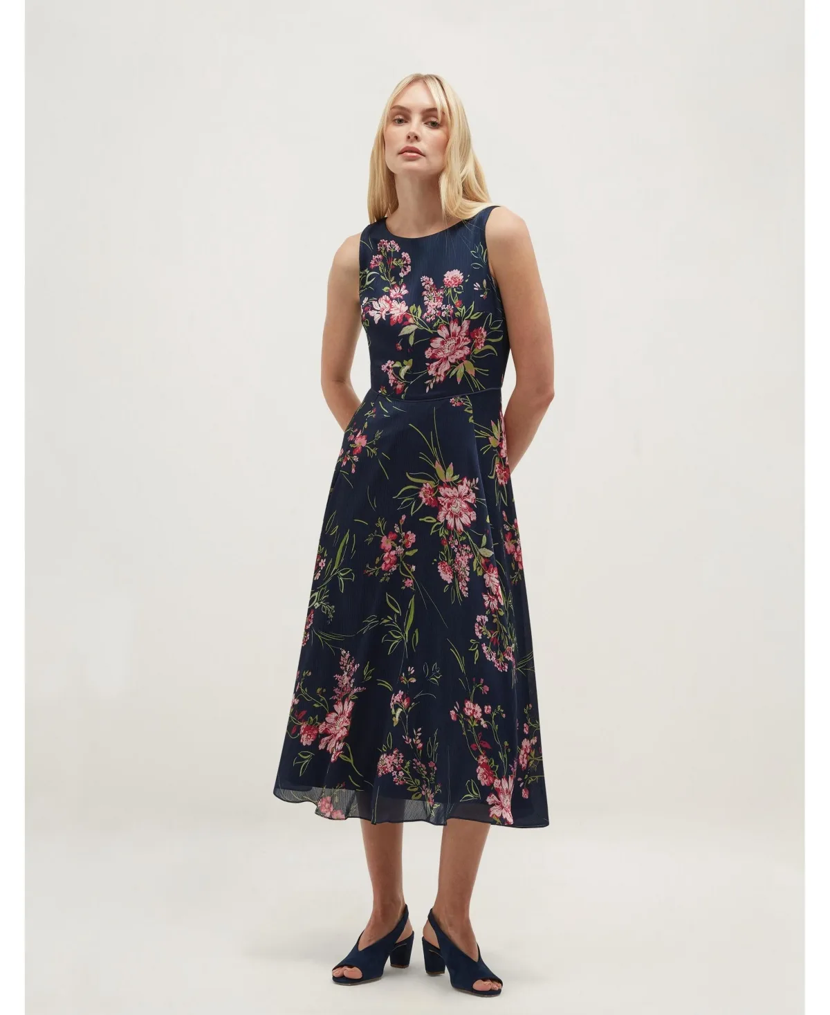 Carly Floral A-Line Sleeveless Dress
